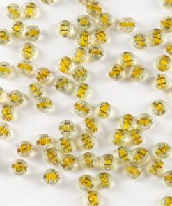 50009 - Letras transparentes con doradas escarchadas surtidas