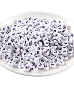 50038 - Números acrílicos blancos con negro surtidos