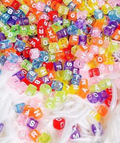 50053 - Letras acrílicas cuadradas de colores surtidos