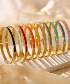 Alternative view of 41043 - Pulsera Acero Esmaltada rosada