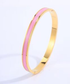41043 - Pulsera Acero Esmaltada rosada