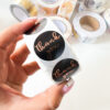 92001-1  Rollo sticker Thank You letras doradas Negro