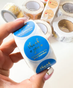 92001-2 Rollo sticker Thank You fondo azul