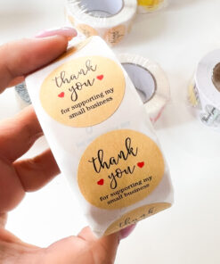 92001-6 Rollo sticker Thank You marron