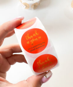 92001-12 Rollo sticker Thank You supporting Naranja