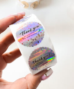 92001-20 Rollo sticker Thank You supporting plateado