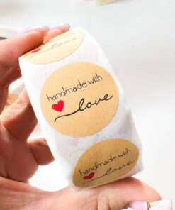 92001-15 Rollo sticker handmade with love marron