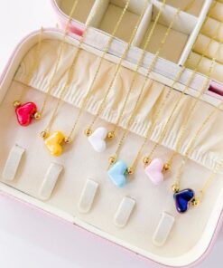 21105 - Collar armado corazon acrilico