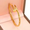41040-1 Pulsera Dorado Acero clavo corazón