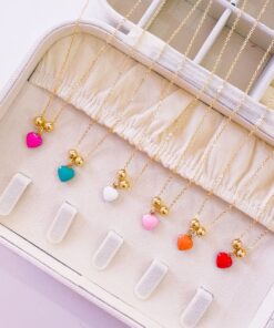 21006 - Collar armado corazon esmaltado acero