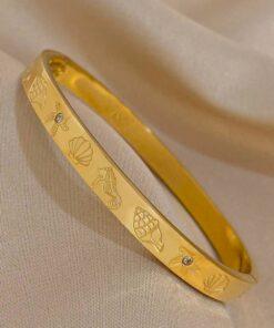 41084 - Pulsera Acero dorada multifigura