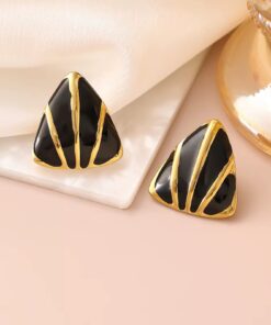 80046 - Zarcillos esmaltado negro