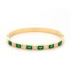 41058 - Pulsera Acero dorada cristales verde