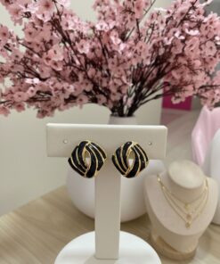 Alternative view of 80051 - Zarcillos acero cuadrados  NEGRO