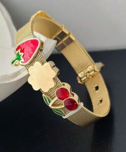 41094 - brazalete acero frutal dorado