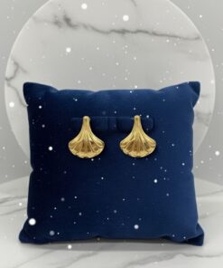 80033 - Zarcillos dorados acero jarron