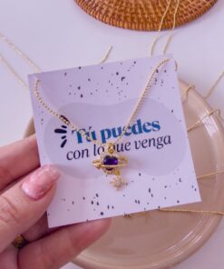 20109  – Collar armado corazon estrella cristal azul marino