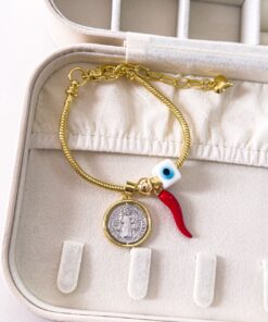 41021-6 Pulsera pandora san benito aji rojo ojo blanco