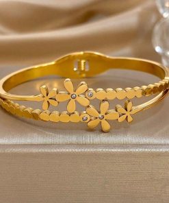 41079 - Pulsera Acero dorada lisa