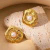 80058 - Zarcillos Acero dorado
