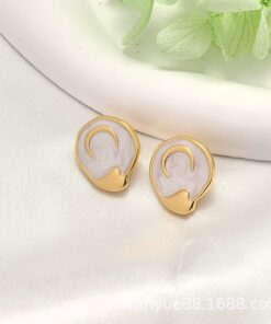 80052-1 Zarcillos esmaltado blanco