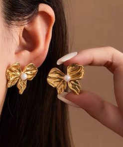 80064 - Zarcillos acero con perla