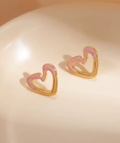 80239 - Zarcillos acero esmaltado corazón