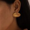 80061 - Zarcillo acero dorado