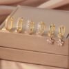 80411  -  Set 3 Zarcillos con cristales