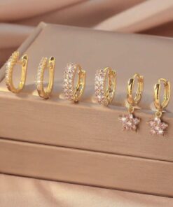 80411  -  Set 3 Zarcillos con cristales