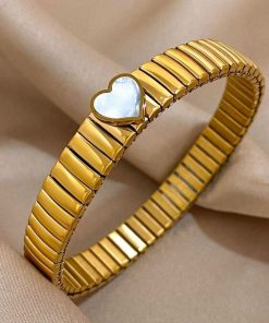 41067 - Pulsera Acero Dorado flor