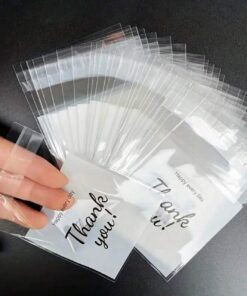 90001-2 Bolsas adhesivas estampado Thank you 7*10