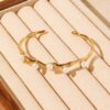 41097 - Pulsera dorada Acero multi perlas