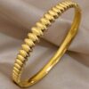 41128 - Pulsera acero dorado multi ondas