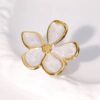 30086 - Anillo Acero flor esmaltada