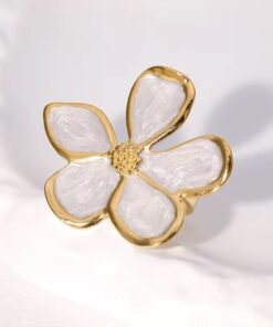 30086 - Anillo Acero flor esmaltada