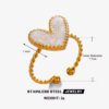 30087 - Anillo Acero corazon esmaltado blanco