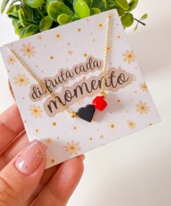 21081-2 Collar Armado azabache corazon