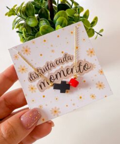 21081-3 Collar Armado azabache cruz