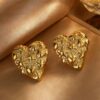 80299 - Zarcillo acero dorado corazon