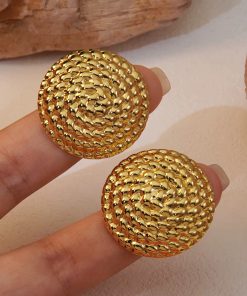 80084 - Zarcillo acero dorado