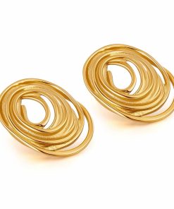 80086 - Zarcillo acero dorado