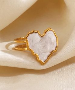 30087 - Anillo Acero corazon esmaltado