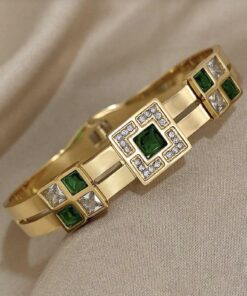 41010 - Pulsera acero dorada multi cristal
