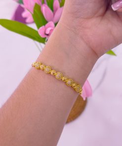 41163 - Pulsera acero dorada con cristales