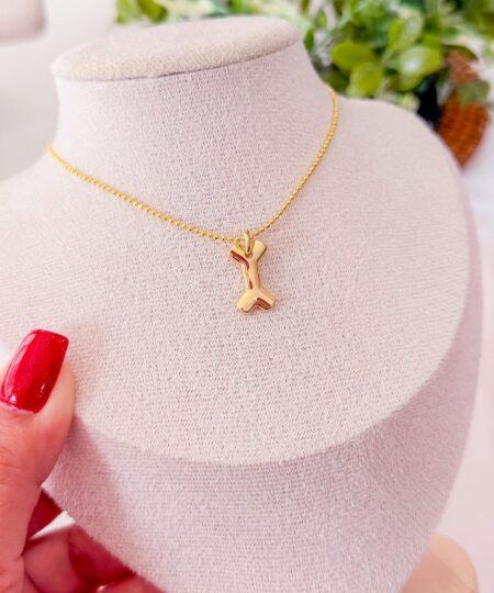 20010 - Collar armado hueso dorado