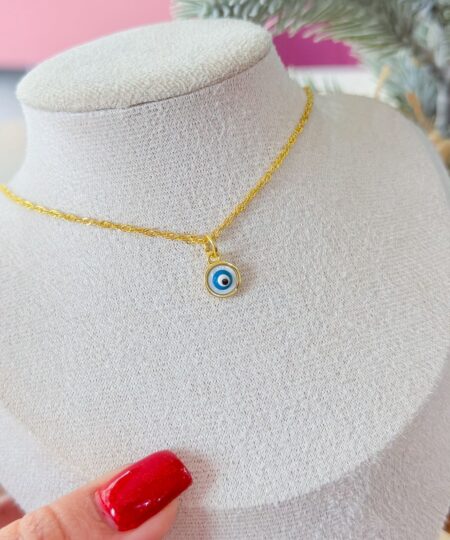 20086-1 Collar armado azul redondo ojo turco