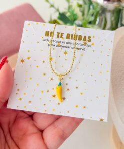 20188-1 Collar armado aji amarillo esmaltado