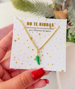 20188 - Collar armado aji verde esmaltado