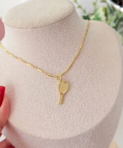 20192 - Collar armado raqueta con cristales